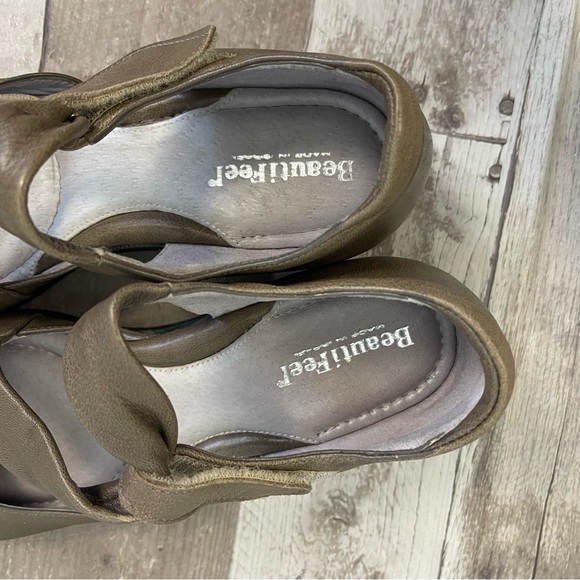 BeautiFeel Pleasure Mary Jane Leather Flats Comfort Shoes Gray 44233 - Picture 10 of 13